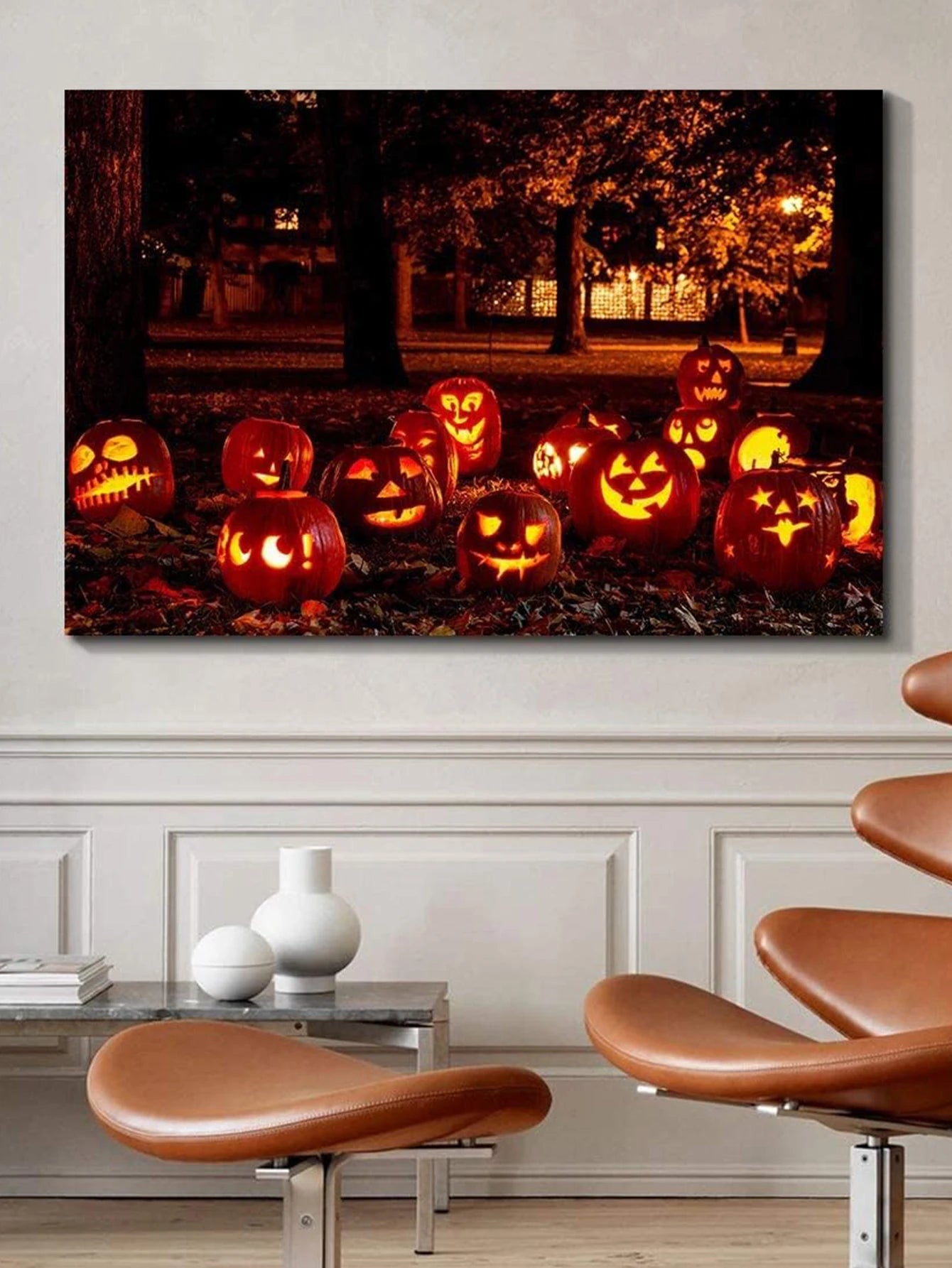 1pc Halloween Canvas Poster – Affordable Canvas Prints Featuring Pumpkin Lantern Art, Perfect for Living Room or Bedroom Decorations and Halloween Gifts