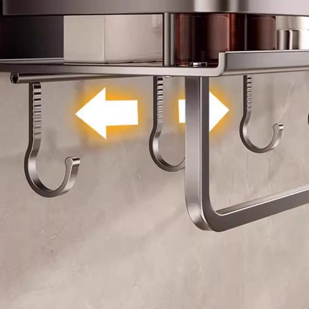 Rustproof Wall-Mounted Shower Caddy – Heavy-Duty Bathroom Organizer with Suction Cups, Floating Shelf & Towel Hooks