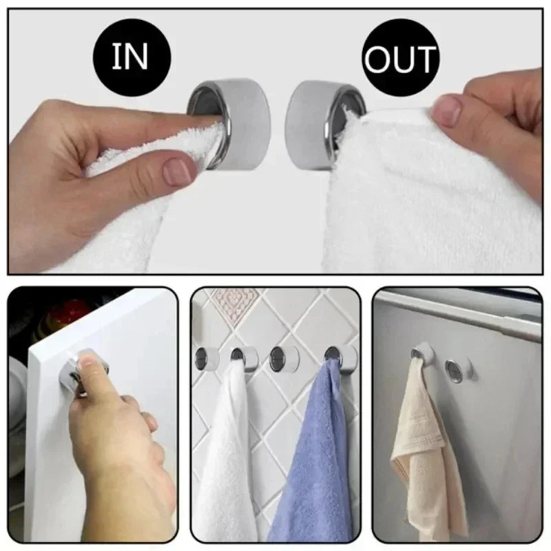 Self-Adhesive Towel Rack: Punch-Free Silicone Bathroom Organizer for Hand Towel Storage, Rags, and Cloths – Versatile Towel Holder and Organizer for Kitchen and Bathroom