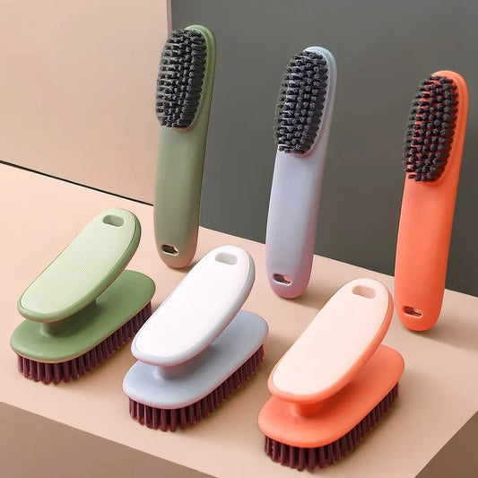 2-Piece Soft Bristle Cleaning Brush Set – Long Handle Shoe & Clothes Brush, Ideal for Household Cleaning