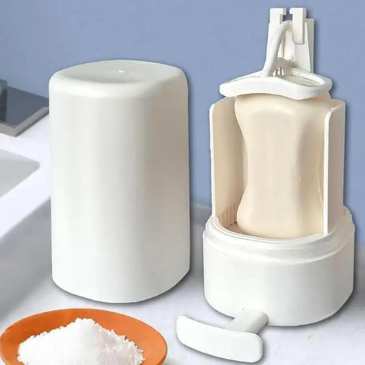 Wall-Mounted Bar Soap Grinder – Refillable Solid Soap Dispenser & Crusher for Bathroom Use