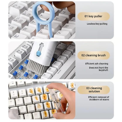 7-in-1 Multifunctional Cleaning Brush Set for Computer Keyboards , Bluetooth Headsets, and Mobile Phone Screens , Keyboard cleaning kit  , laptop keyboard cleaner