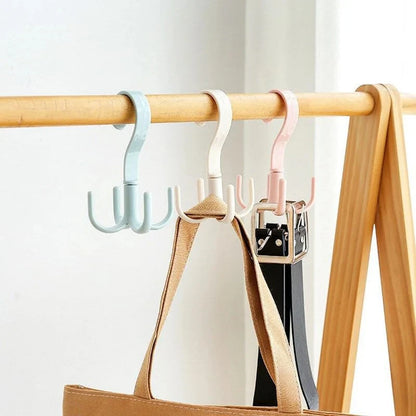 360° Rotating Multi-Functional Hook – Punch-Free Movable Hanger for Bags, Hats, Scarves, and Dormitory Storage Solutions