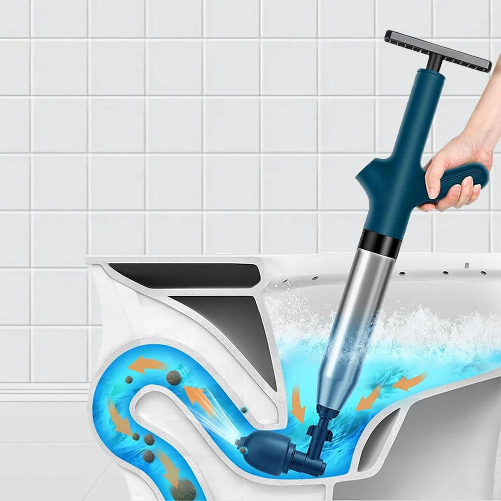 High-Pressure Electric Toilet Plunger – The Best Drain Cleaner and Unclogger for Kitchen and Bathroom. Durable Stainless Steel Design for Effective Toilet Unclogging and Drain Clearing