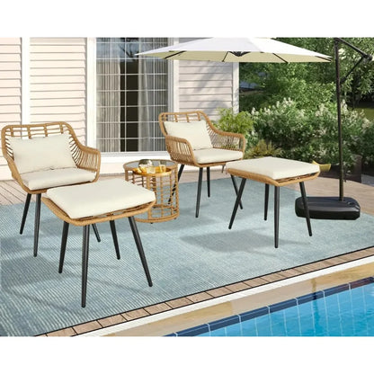 3/5-Piece Outdoor Bistro Set – Patio Rattan Chair Conversation Sets with Side Table for Porches, Backyards, and Balconies , patio furniture , outdoor furniture , Wicker furniture set