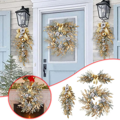 2024 Christmas Decorations Cordless Home Wreath, Front Door Christmas Wreath, Navidad Decor for the Home