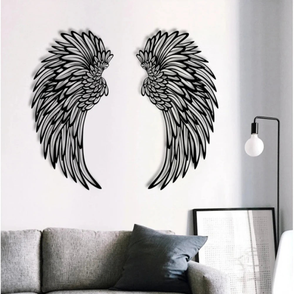 LED Metal Angel Wings Wall Art - Decorative Wall Sculpture for Photography and Home Decor