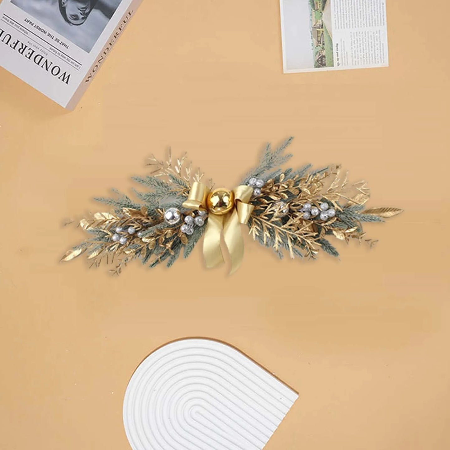 2024 Christmas Decorations Cordless Home Wreath, Front Door Christmas Wreath, Navidad Decor for the Home