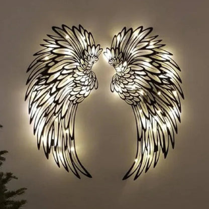 LED Metal Angel Wings Wall Art - Decorative Wall Sculpture for Photography and Home Decor