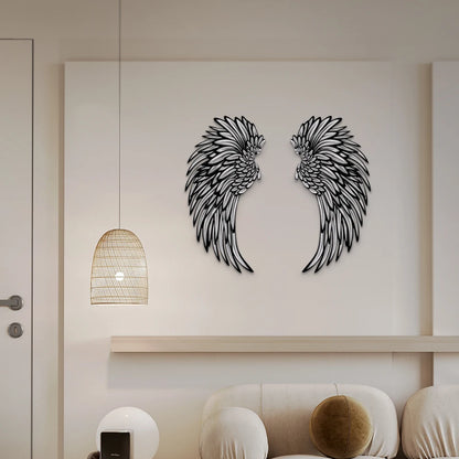 LED Metal Angel Wings Wall Art - Decorative Wall Sculpture for Photography and Home Decor