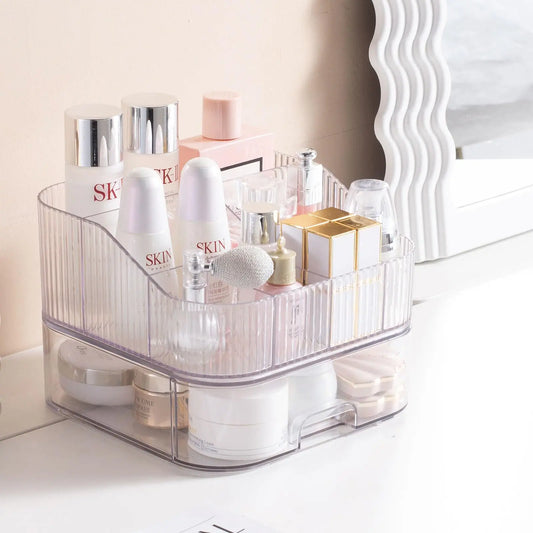Stackable Drawer Makeup Organizer – Countertop Vanity Storage for Skincare, Perfumes, Lotions, and Lipsticks