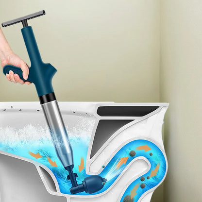 High-Pressure Electric Toilet Plunger – The Best Drain Cleaner and Unclogger for Kitchen and Bathroom. Durable Stainless Steel Design for Effective Toilet Unclogging and Drain Clearing