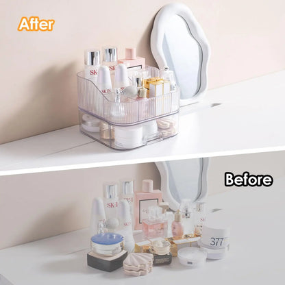 Stackable Drawer Makeup Organizer – Countertop Vanity Storage for Skincare, Perfumes, Lotions, and Lipsticks